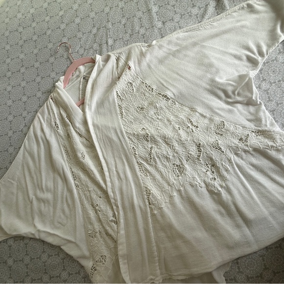 Free People Linen Blend Drape Cardigan Size Small - Picture 6 of 11